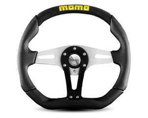 MOMO Trek Leather Steering Wheel-Steering Wheel-MOMO-Black-Black Market UTV