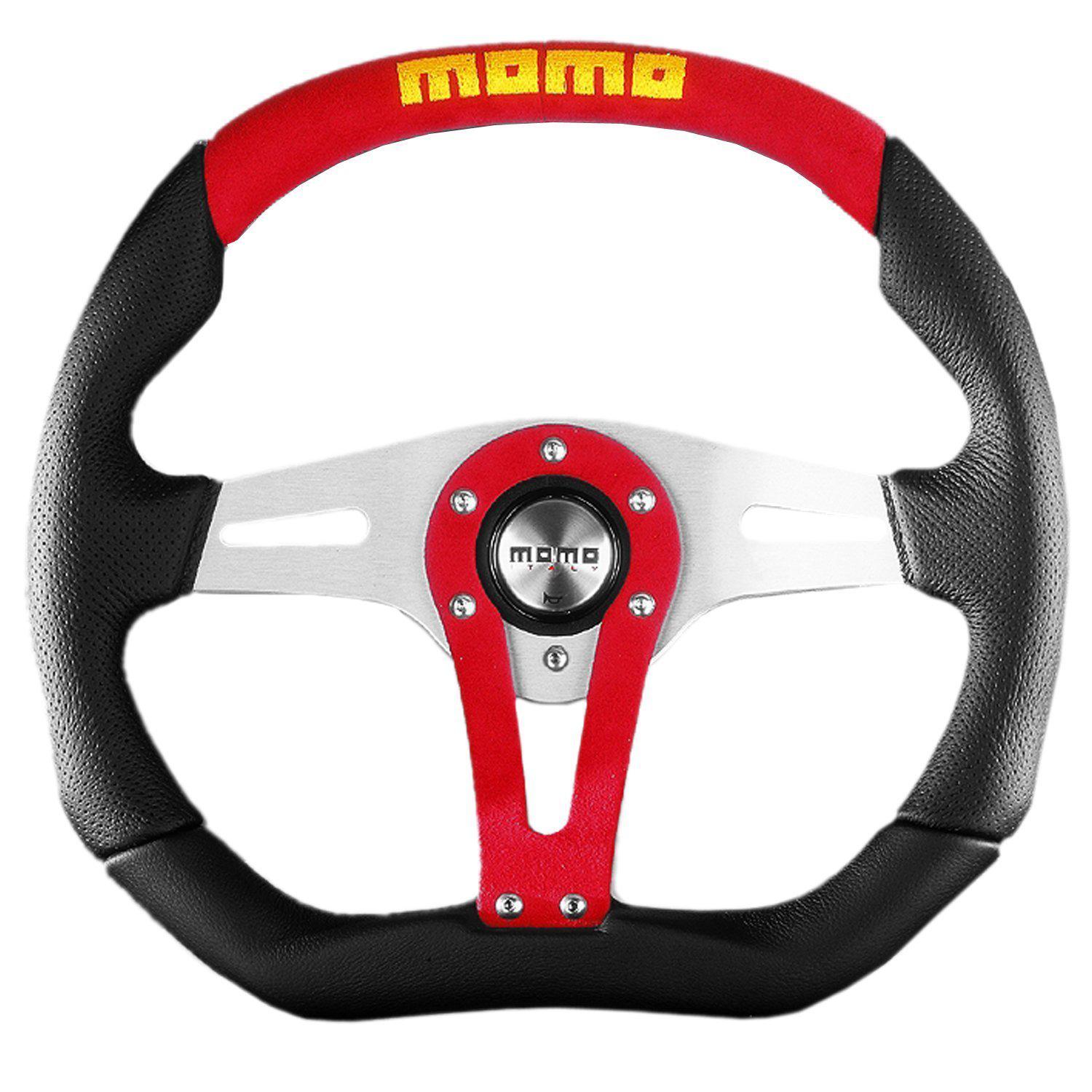 MOMO Trek Leather Steering Wheel-Steering Wheel-MOMO-Black-Black Market UTV