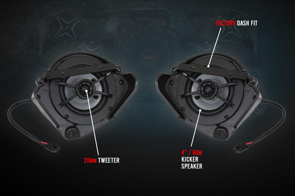 2017-2023 CanAm X3 4in Dash Speakers-SSV Works / Kicker-Black Market UTV