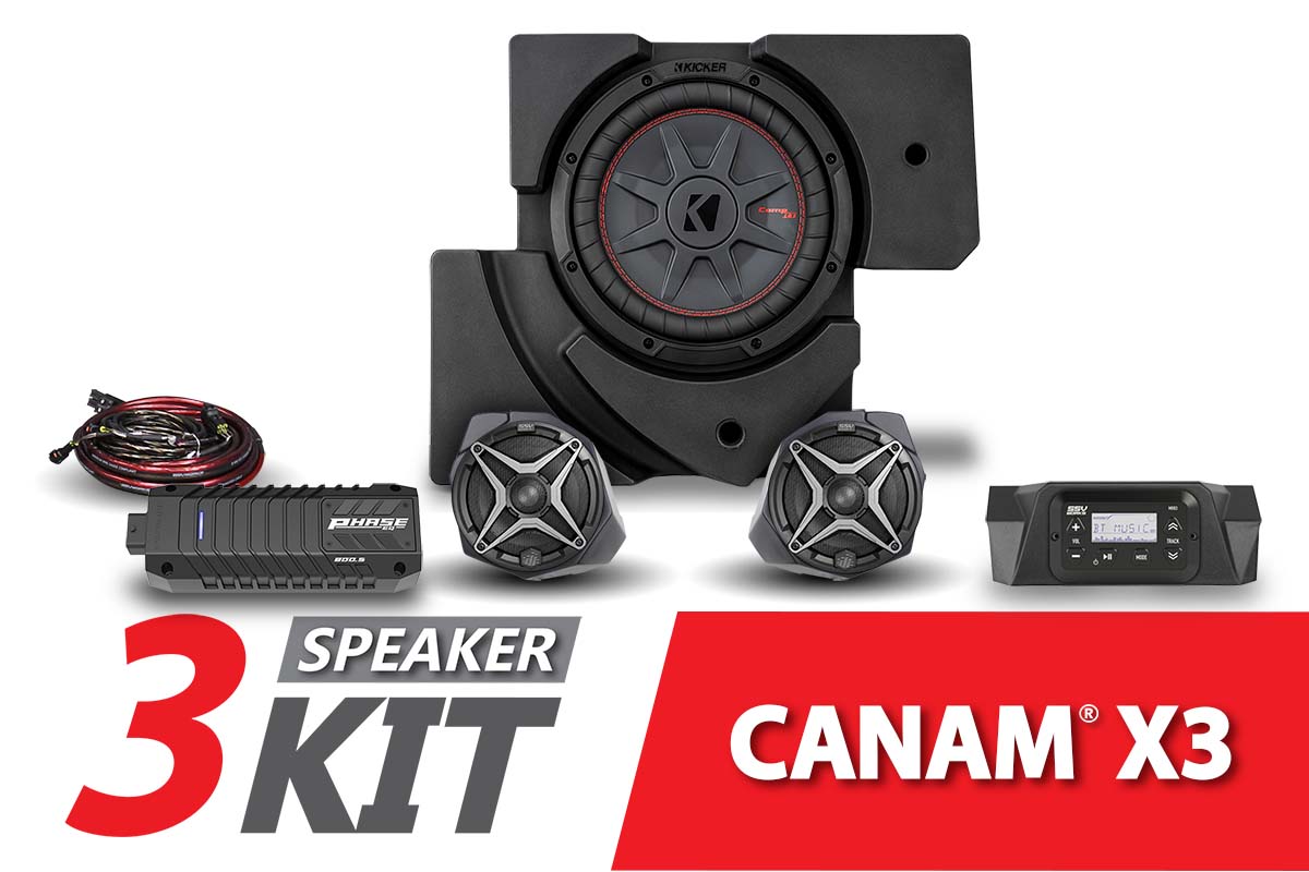2017-2023 CanAm X3 Complete SSV 3-Speaker Plug-and-Play System-SSV Works-Black Market UTV