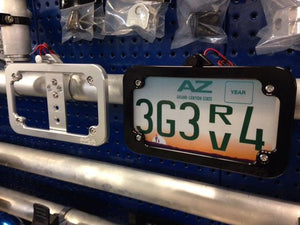 Tube Mounted LED License Plate Frame-Registration Mount-Axia Alloys-Satin (raw Aluminum)-0.75"-Black Market UTV
