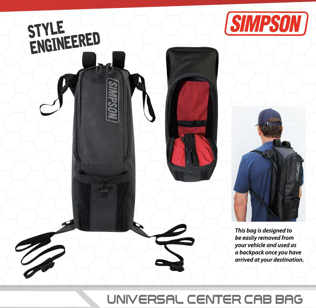 Simpson Universal Center Cab Bag-Seats &amp; Harness-Simpson-Black Market UTV